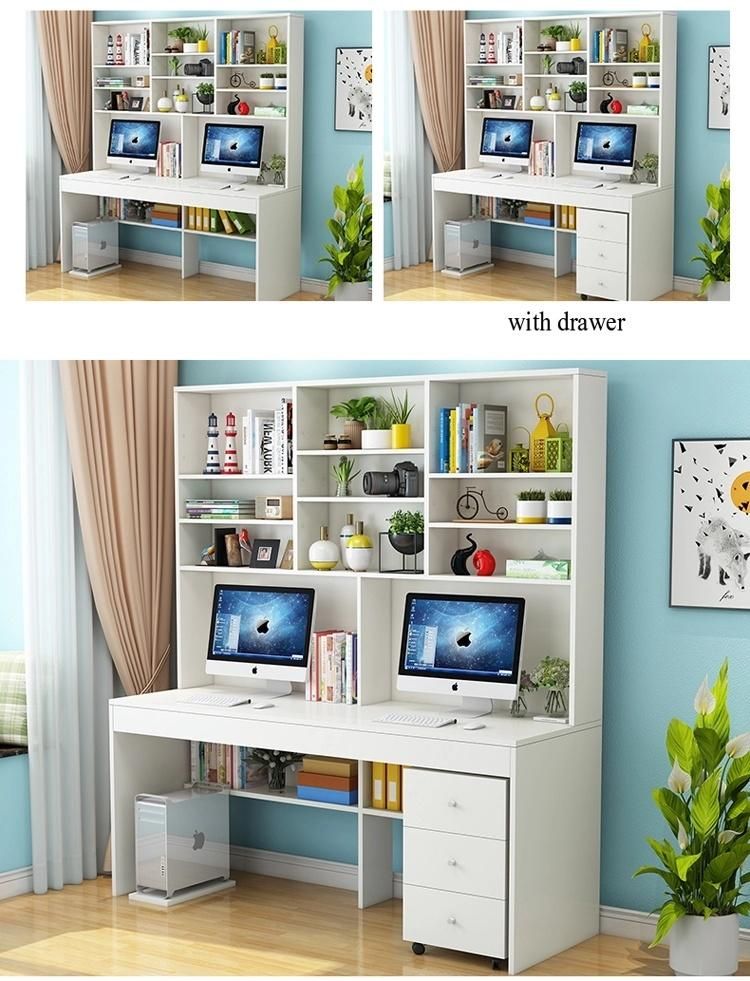 Modern Child Wooden Bookcase with Study Table Set /Computer Desk Customized