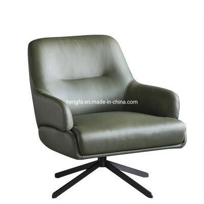 New Single Sofa Leather Accent Swivel Chair for Living Room Furniture