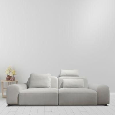 European Style 3 Seater Modern Gray Fabric Sectional Couch Living Room Sofa Set
