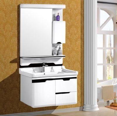 Modern Wall Mounted Waterproof Hotel PVC or MDF Bathroom Cabinet with Mirror