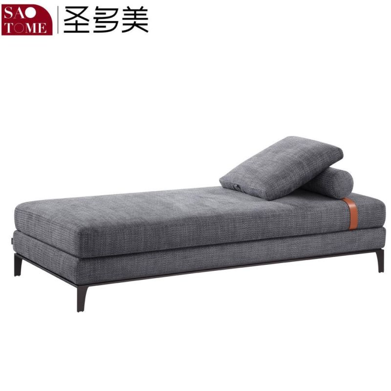 Modern Simple Senior Grey Leather Bed Bench