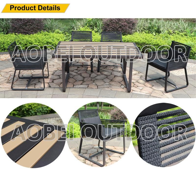 Modern Outdoor Garden Hotel Restaurant Patio Home Dining Set Table Rope Chair Furniture