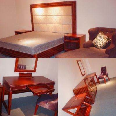 Custom Made Quality Assurance New Model King Size Hotel Bedroom Furniture of Solid Wood with Veneer
