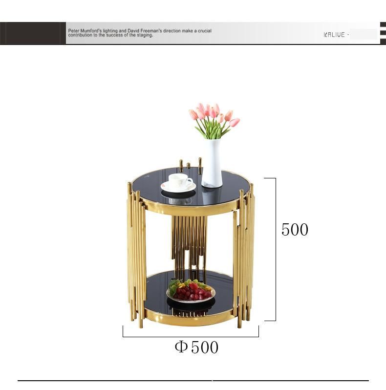 Apartment Furniture Titanium Stainless Steel Sintered Stone Tea Table