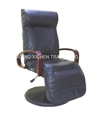 Black Leather Swivel Turning Office Remrest Chair