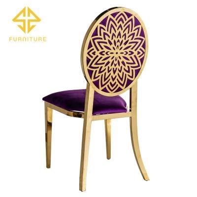 The Latest Specially Designed Gold Stainless Steel Wedding Velvet Dining Chair