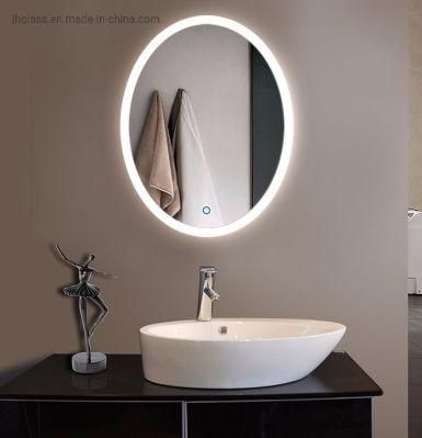 Illuminated Lighted Concealed Decorative Bathroom Oval Mirror with Touch Sensor