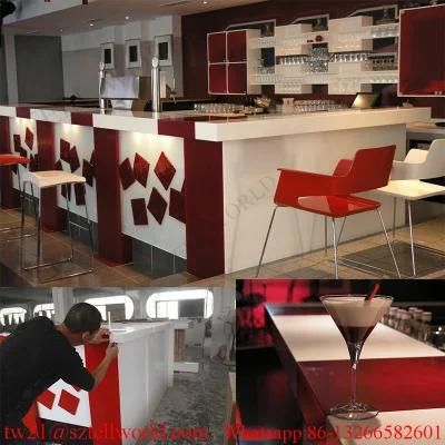 Prefab LED Coffee Shop Interior Furniture Bar Counter for Sale Modern coffee Bar Cabinet