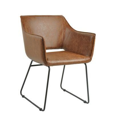 Vintage Design PU Leather Square Back Chairs for Dining Room Kitchen Use