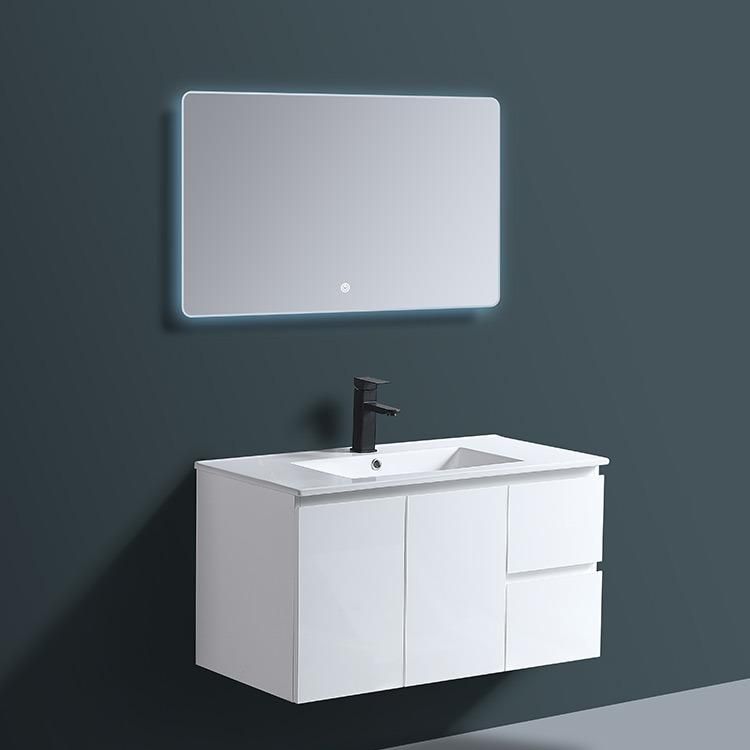 2022 Economic Modern Toilet Furniture Luxury Wall Mounted Cabinet MDF Bathroom Cabinet Vanity Set