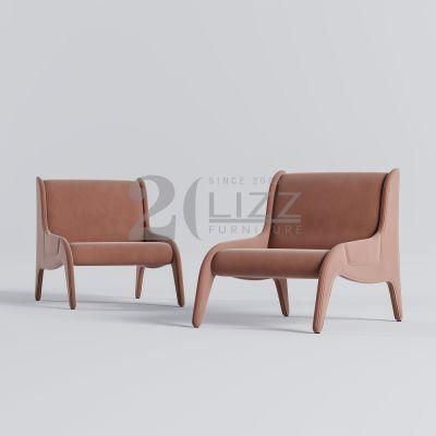 Wholesale Design Room Furniture Set Nordic Metal Leg Living Room Fabric Single Chair with Medium Back