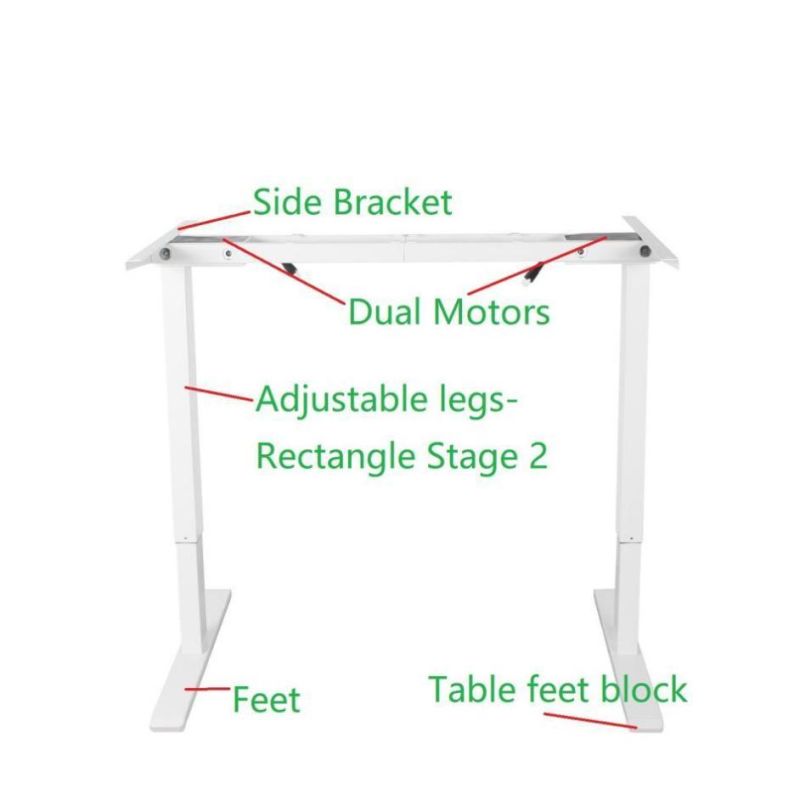 CE Approved Height Adjustable Dual Motor Standing Desk Office Furniture