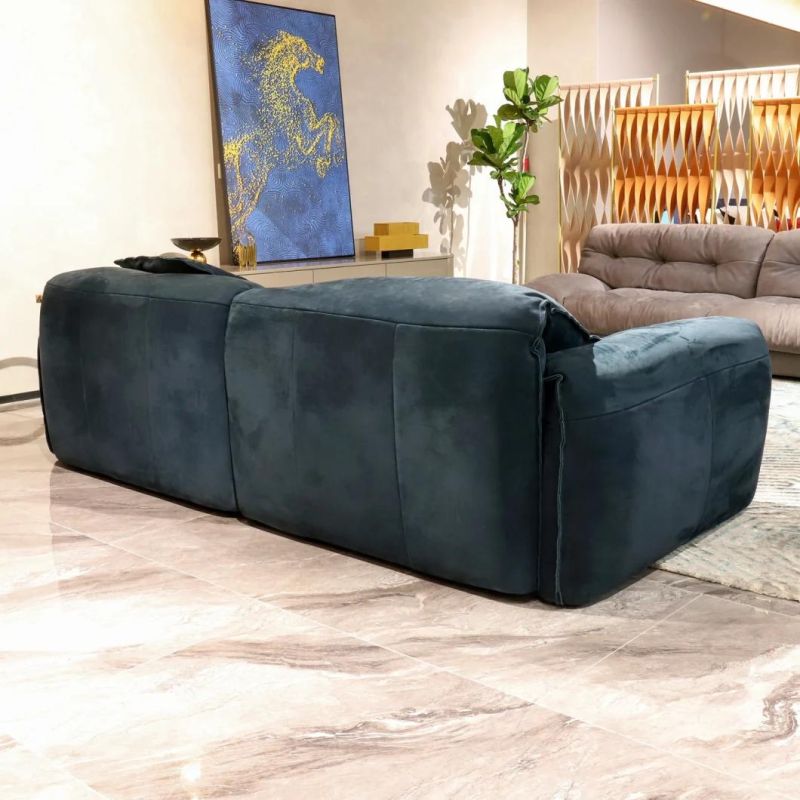 Italian Modern High Quality Solid Wood High Foam with Genuine Leather Coverage Living Room Elephant Sofa