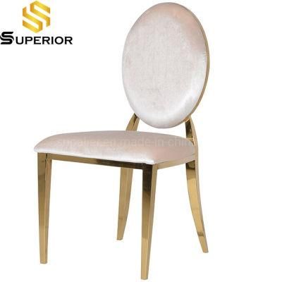 2020 New Arrival Gold Wedding Pink Fabric Cushion Restaurant Chairs