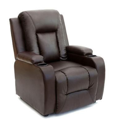 Modern Home Furniture Pushback Recliner Chair with Cupholder Living Room Office Luxury Leather Sofa Chair