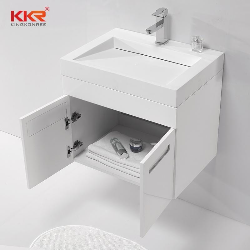 Modern Design Bathroom Mirror Wash Solid Surface Basin Cabinet