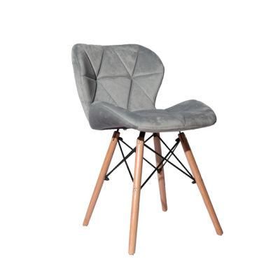 Home Furniture Modern Nordic Living Room Dining Outdoor Velvet Chair Restaurant Chair with Beech Legs