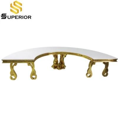 New Design Wedding Restaurant Furniture Modern Luxury Gold Dining Table