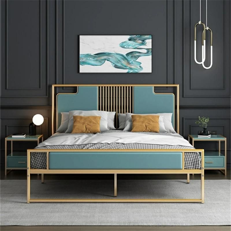 Hyc-Bl11 Ins Style Modern Stainless Steel Frame Double Metal Bed for Sale