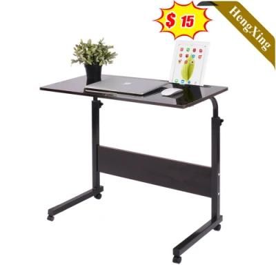 Cheap Price All Black Color Creative Living Room School Furniture Study Folding Wooden Table with Metal Leg