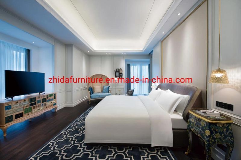 Modern King Bedroom Set Wooden Commercial Hotel Apartment Furniture Villa Luxury Leather Bed