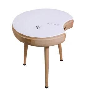 Modern Wooden Leisure Home Hotel Office Intelligent Furniture Table with Bluetooth Speaker and Wireless Charger