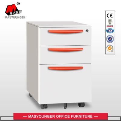 Best Sale Modern Office Reinforced Filing Cabinet Full Extension 3 Drawer Steel Mobile Cabinet 5 Wheels with Brake Office Mobile Pedestal