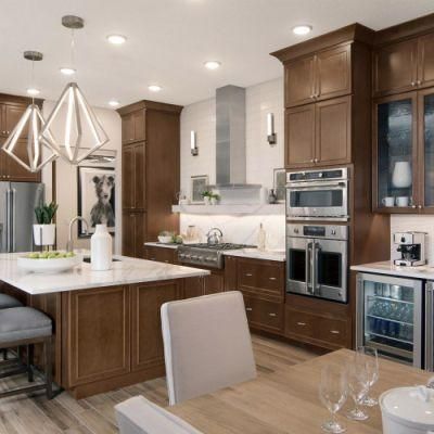 Manufacture Customized All Wood American Kitchen Maid Cabinets for Builder