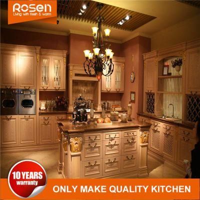 Antique Design Modular Oak Solid Wood Kitchen Cabinet with Practical Island