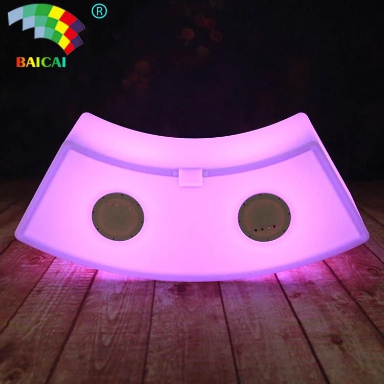 Modern Color Changeable battery Rechargeable Plastic LED Long Bench Chair