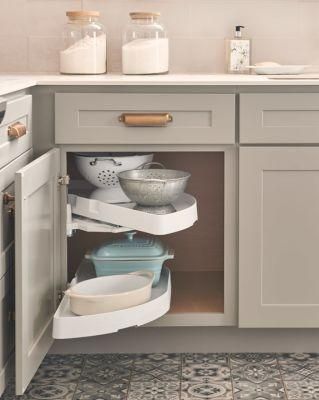 Eco-Friendly Modern Style Laminate Wood PVC Grain White Kitchen Island Kitchen Cabinets
