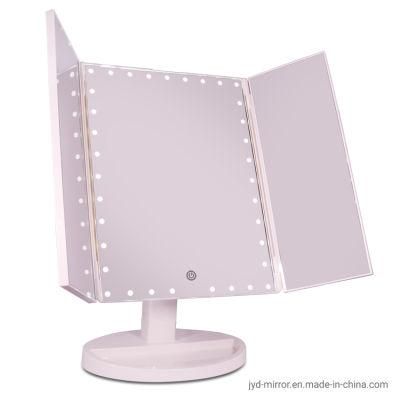 Hot Selling LED Illuminated Trifold Makeup Mirror