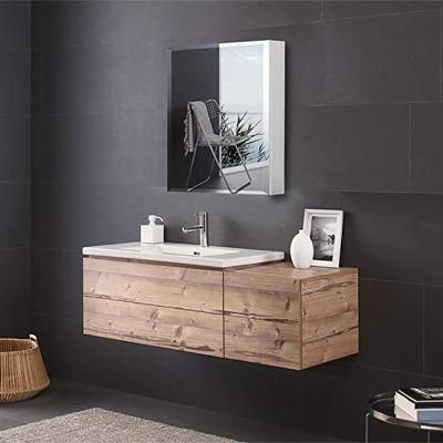 Wall-Mounted Aluminum Bathroom Medicine Cabinet with Adjustable Shelves and Side Mirror