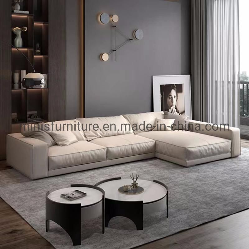 (MN-SF105) Modern Home Furniture Dark Grey Fabric Living Room L-Sahped Sofa