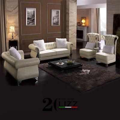 New Arrivals Luxury Living Room Home Furniture European Style Chesterfield Real Leather Sofa