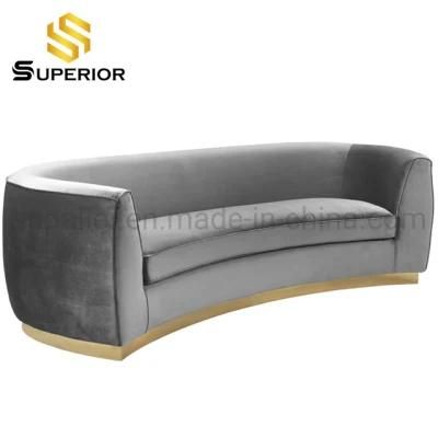 Wholesale Modern Living Room Furniture Leisure Grey Fabric Sofa