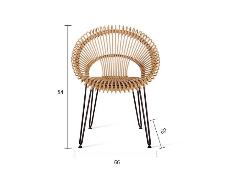 Balcony Leisure Small Table and Chair Web Celebrity Nordic Modern Contracted Outdoor Family Rattan Chair