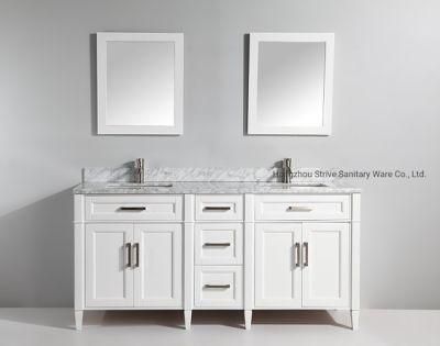 Wholesale New Design White 72 Inch Double Sink Bathroom Cabinet