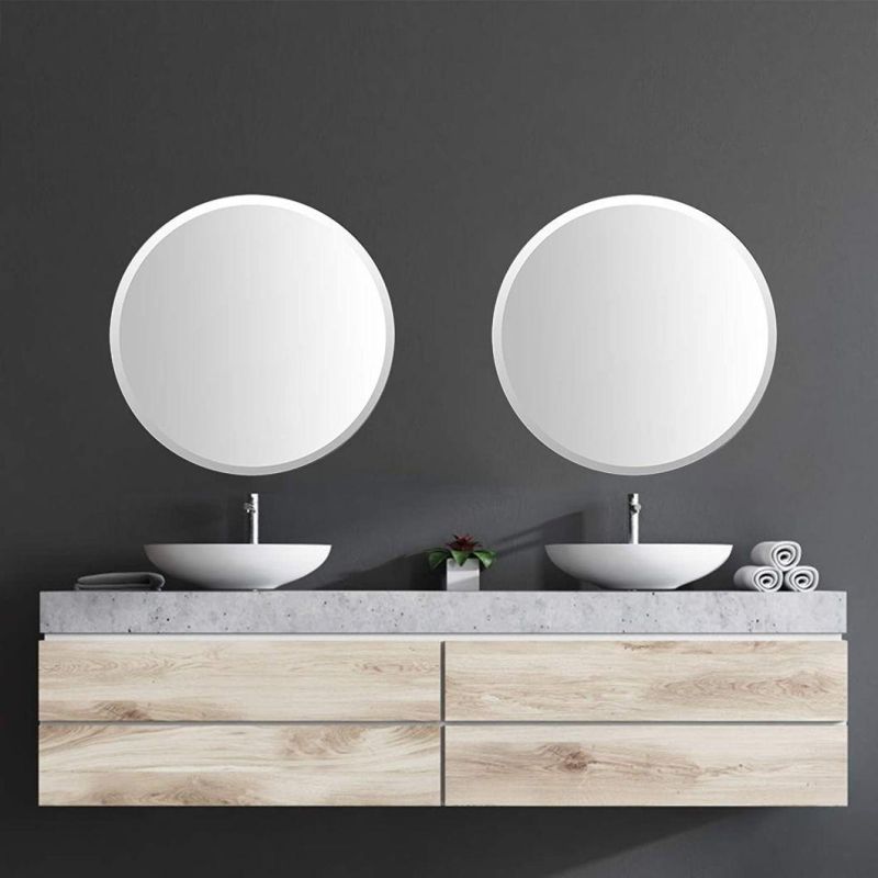 Round Rectangle Beveled Frameless Wall Mirror for Entrances, Bedrooms, Washrooms Vanity Mirror Bathroom Mirror Wall-Mounted Mirror