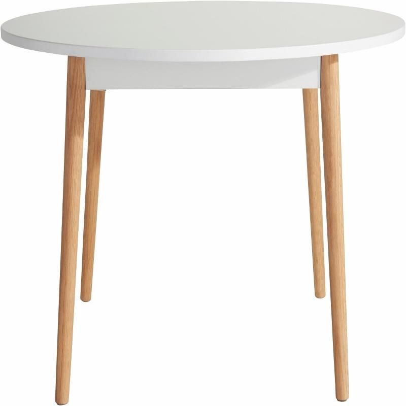 Strong Round Modern Wooden White Dining Table Furniture for Restaurants