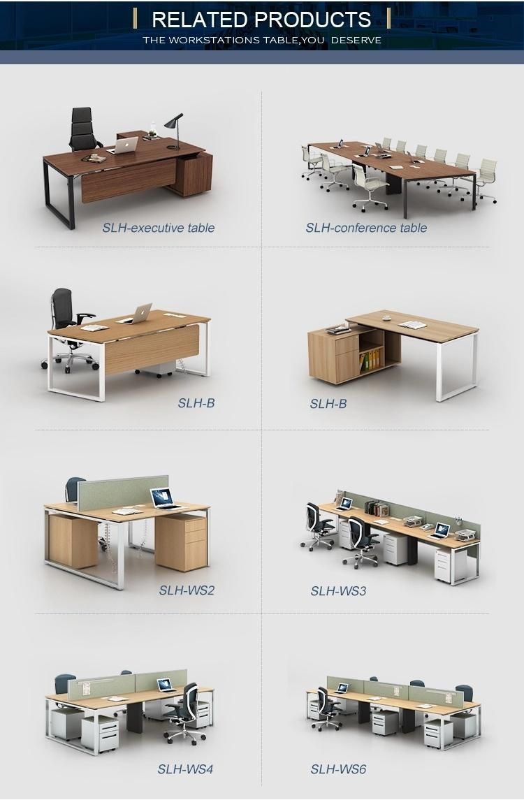 Modern Office Furniture Workstation Executive Computer Desk with Pedestal/Cabinet