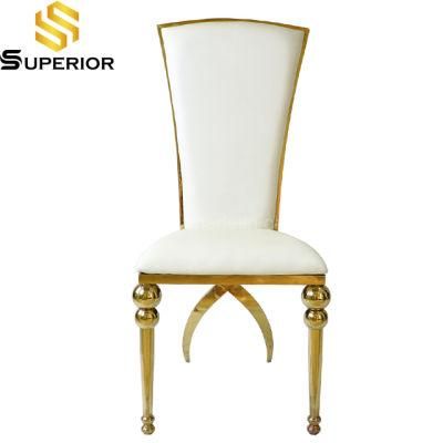 Custom Hotel Stainless Steel PU Leather Wedding Chairs Decoration
