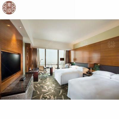 Modern Plywood with Teakwood Veneer and Lacquer Hotel Room Furniture Sets