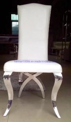 China Wholesale Stainless Steel High Back PU Leather Restaurant Dining Table Chair