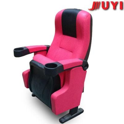 Jy-626 Church Chair with Wooden Armrest Chair for Sale Matel Leg Chair Fabric Seat Cinema Chair
