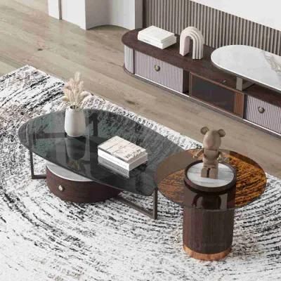 Nordic Style Ceramic Top Modern Living Room Side Coffee Table