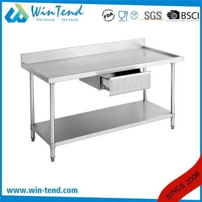 Round Tube Work Table Bench with One Drawer for Office