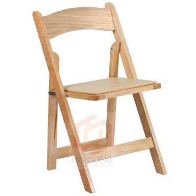 Modern Wedding Outdoor Natural Wood Folding Wimbledon Dining Padded Chair