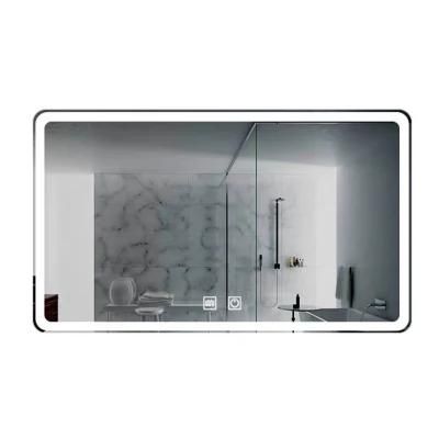 Customization 400*600 Dual Touch Screen/Light/Defogging/Time and Temperature/Frameless Hotel Toilet Wall Hanging Bathroom Mirror