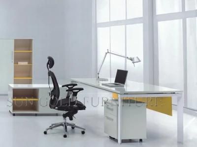 Modern Sun Gold Office Furniture Factory Table High Gloss White Office Desk